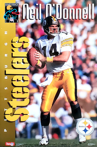 Neil O'Donnell "QB Superstar" Pittsburgh Steelers NFL Action Poster - Costacos Brothers 1993
