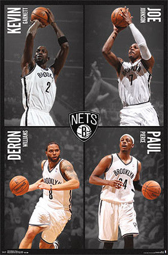 Brooklyn Nets "Four Stars" NBA Basketball Action Poster - Costacos 2014