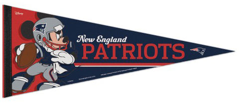 New England Patriots "Mickey QB Gunslinger" Official NFL/Disney Premium Felt Pennant - Wincraft Inc.