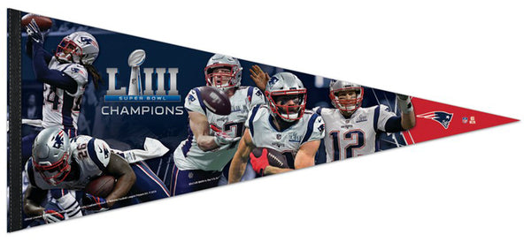 New England Patriots Super Bowl LIII MOMENTS Extra-Large Premium Felt Collector's PENNANT