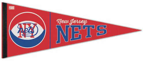 New York New Jersey Nets Retro-1970s-Style ABA/NBA Basketball Premium Felt Pennant - Wincraft Inc.