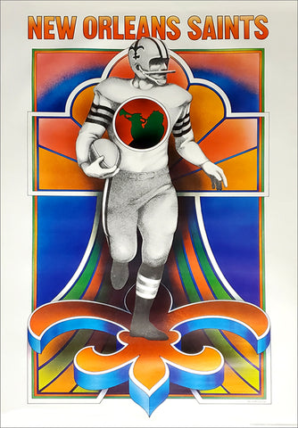 New Orleans Saints NFL Collectors Series Vintage Original Team Theme Art Poster - NFL Collectors Series 1968