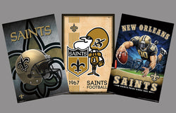 COMBO: New Orleans Saints NFL Football Logo Theme Art 3-Poster Combo