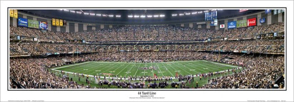New Orleans Saints "44 Yard Line" Superdome Gameday Panoramic Poster Print - Everlasting Images