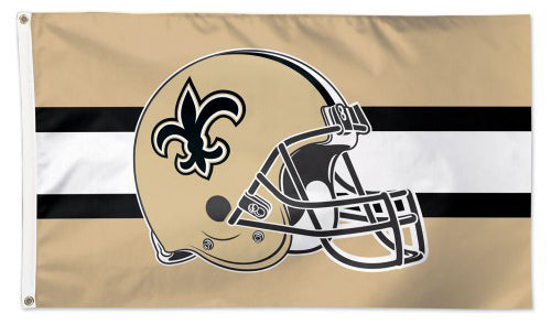 New Orleans Saints Official NFL Football HELMET-STYLE 3'x5' Deluxe-Edition Flag - Wincraft Inc.