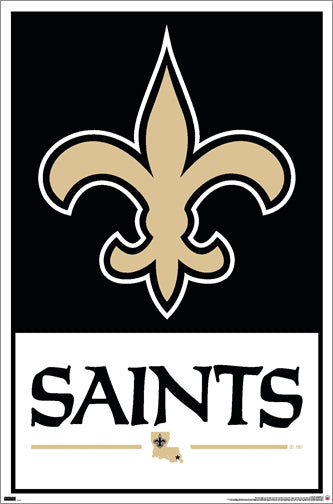 New Orleans Saints Official NFL Football Team Logo and Script Poster - Costacos Sports