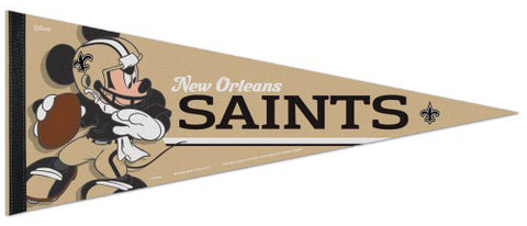 New Orleans Saints "Mickey Mouse QB Gunslinger" Official NFL/Disney Premium Felt Pennant - Wincraft Inc.
