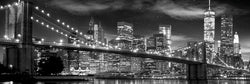 New York City at Night from Brooklyn HUGE Black-and-White Wall-Sized Poster - GB Eye