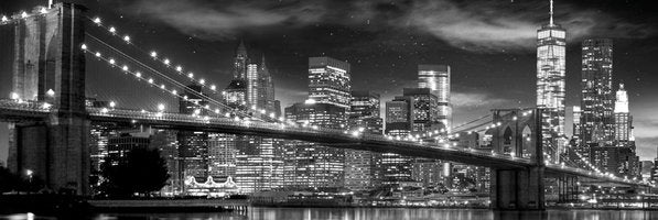 New York from – HUGE Black-and-White P Warehouse City Night Sports Poster Brooklyn Wall-Sized at