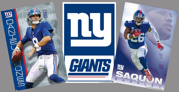 COMBO: New York Giants Football 2022 3-Poster Combo Set (Barkley, Jones, Logo) - Costacos Sports