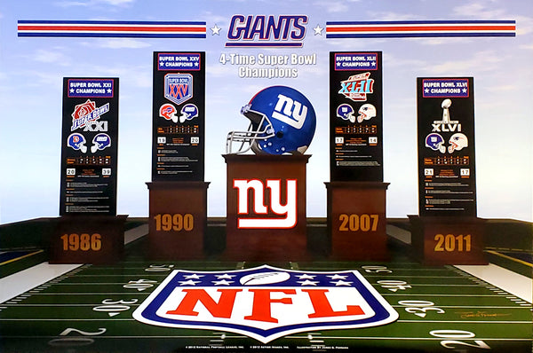 New York Giants Super Bowl XLVI Champions Commemorative Poster - Action  Images 2012