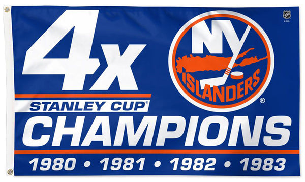 New York Islanders 4X STANLEY CUP CHAMPIONS Official NHL Hockey 3'x5' Deluxe-Edition Flag - Wincraft