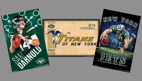 COMBO: New York Jets Football 3-Poster Combo Set (Sam Darnold, Titans-Style, Jets Pride)
