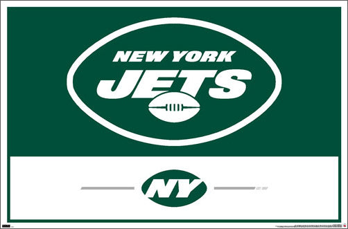 New York Jets Official NFL Football Team Logo Horizontal 22x34 Poster - Costacos Sports