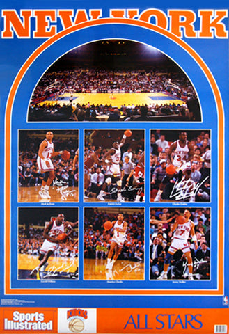 New York Knicks "All Stars 1990" Vintage Original Sports Illustrated Poster - Marketcom