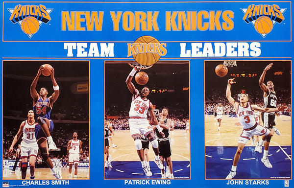 New York Knicks "Blue '93" (John Starks, Patrick Ewing, Charles Smith) Poster - Starline 1993