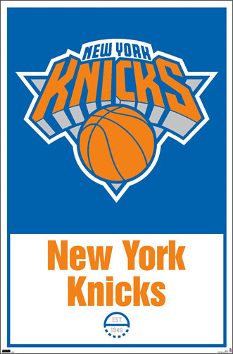 New York Knicks NBA Basketball Official Team Logo and Wordmark Poster - Costacos Sports