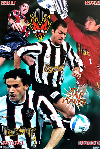 New York New Jersey Metrostars "Star Power" MLS Action Poster (Ramos, Meola, Donadoni, Savarese) - Costacos 1997