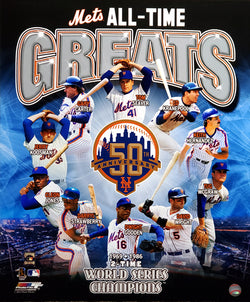 New York Mets "All-Time Greats" 50th Anniversary Commemorative Print - Photofile