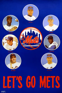 New York Mets "Lets Go Mets" 1969 Vintage Original MLB Poster - Major League Posters