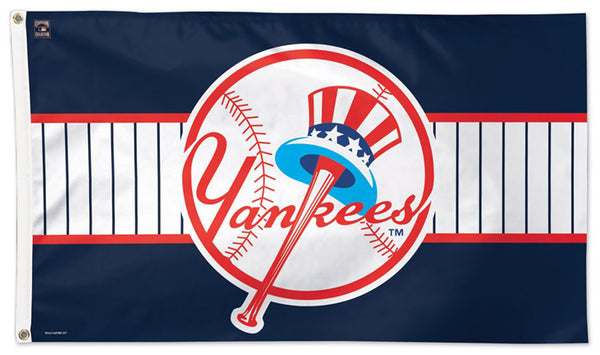 New York Yankees "Hat-and-Bat" Cooperstown Classic Official MLB Baseball Deluxe-Edition 3'x5' Flag - Wincraft Inc.