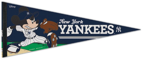 New York Yankees "Mickey Mouse Flamethrower" Official MLB/Disney Premium Felt Pennant - Wincraft Inc.