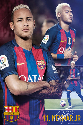 Neymar Jr. "Legendary 11" FC Barcelona Signature Series Football Soccer Poster - GB Eye 2017