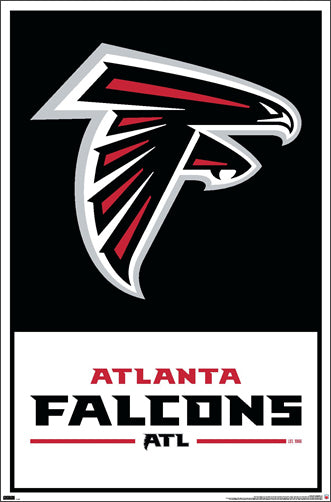 Atlanta Falcons Official NFL Football Team Logo and Script Poster - Co ...