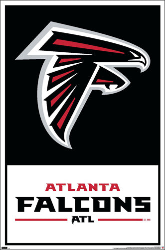 Atlanta Falcons Official NFL Football Team Logo and Script Poster - Costacos Sports