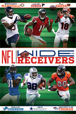 NFL Wide Receivers 2014 Poster (Marshall, Jones, Green, Johnson, Bryant, Thomas) - Costacos