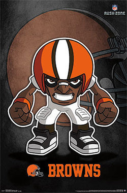 Cleveland Browns "Rusher" (NFL Rush Zone Character) Official Poster - Costacos Sports