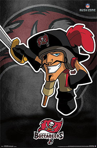 Tampa Bay Bucs "Rusher" (NFL Rush Zone Character) Official Poster - Costacos Sports