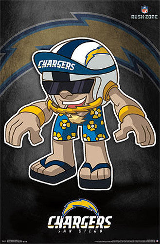 San Diego Chargers "Bolt" (NFL Rush Zone Character) Official Poster - Costacos Sports