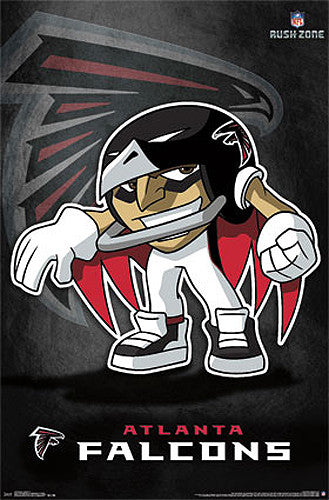 Atlanta Falcons "Rusher" (NFL Rush Zone Character) Official Poster - Costacos Sports