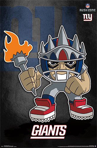 New York Giants "Rusher" (NFL Rush Zone Character) Official Poster - Costacos Sports