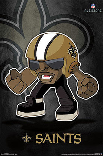 New Orleans Saints "Rusher" (NFL Rush Zone Character) Official Poster - Costacos Sports