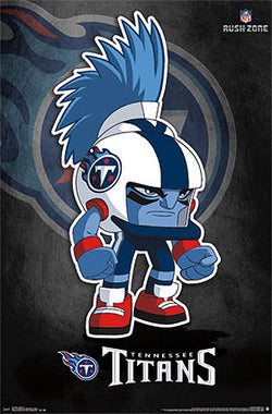 Tennessee Titans "Rusher" (NFL Rush Zone Character) Official Poster - Costacos Sports