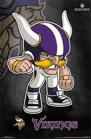 Minnesota Vikings "Rusher" (NFL Rush Zone Character) Official Poster - Costacos Sports