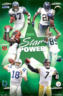 NFL Superstars "Star Power" Poster (Tomlinson, Manning, Roethlisberger, ++) - Costacos 2006