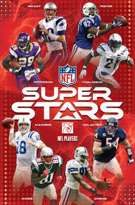 NFL Superstars 2008 Poster (Brady, Peterson, Manning, Urlacher +++) - Costacos Sports