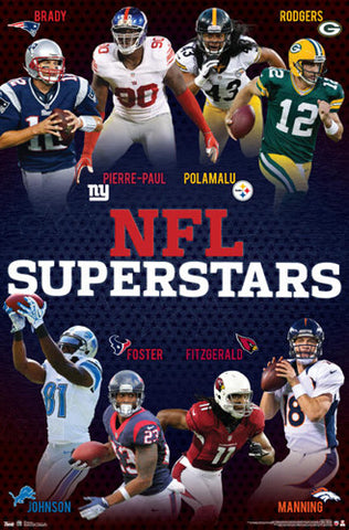 NFL Superstars 2012 Football Action Poster (8 Players) - Costacos Sports