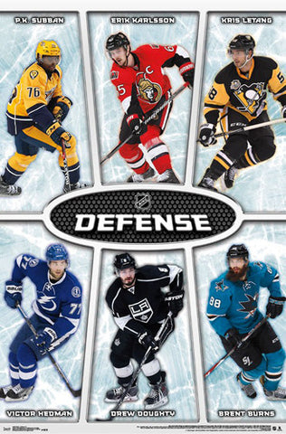 NHL Defensemen 2016-17 Poster (Subban, Karlsson, Letang, Hedman, Doughty, Burns) - Trends Int'l.