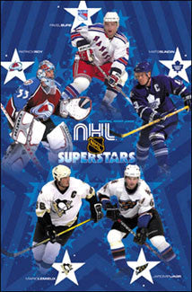NHL Superstars 2002-03 Poster (Lemieux, Sundin, Bure, Jagr, Roy) - Costacos Sports