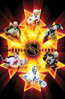 NHL Superstars 2005-06 Poster (Thornton, Iginla, St. Louis, Sakic, Belfour, Brodeur) - Costacos Sports