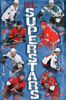 NHL Superstars 2008-09 Poster (Crosby, Ovechkin, Lidstrom, Lecavalier, Thornton +) - Costacos Sports