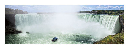 Niagara Falls "Horseshoe Falls Tour Boat Approach" Panoramic Poster Print - Canadian Art Prints