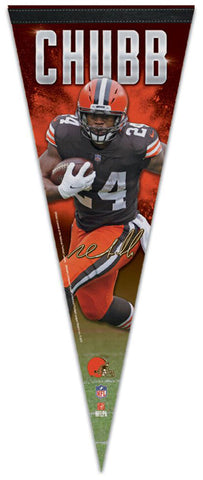 Nick Chubb Cleveland Browns NFL Action Signature Series Premium Felt Collector's Pennant - Wincraft 2021
