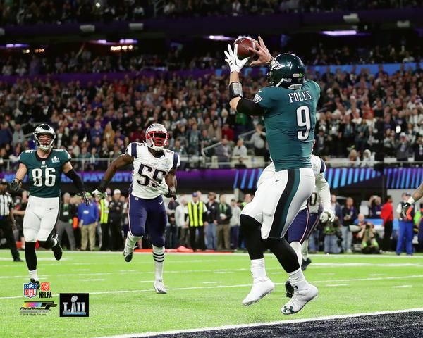 Nick Foles Touchdown Reception Super Bowl LII (2018) Philadelphia Eagles Premium Poster - Photofile 20x24