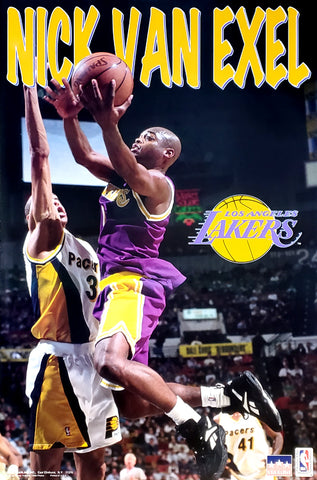 Nick Van Exel "Action" Los Angeles Lakers NBA Action Poster - Starline 1995