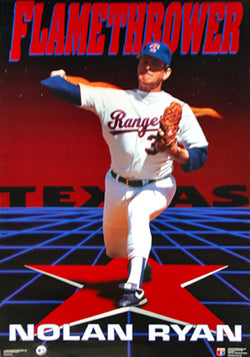 Nolan Ryan "Flamethrower" Texas Rangers Poster - Costacos 1991